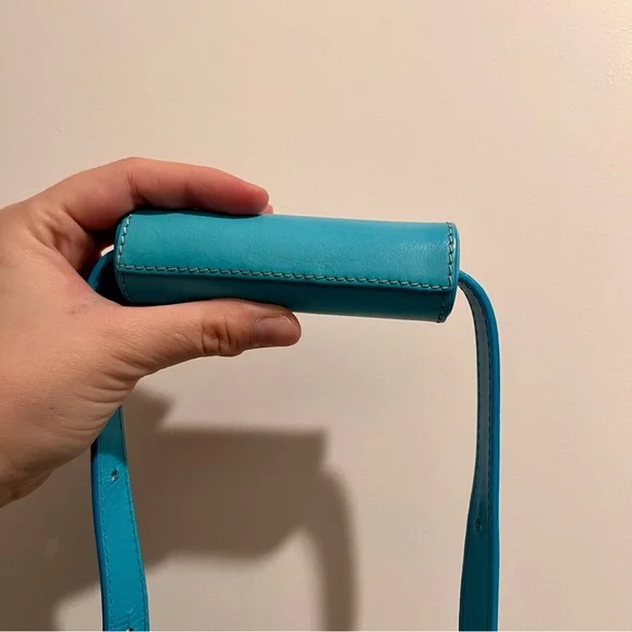 Jacquemus Le Chiquito Mini Bag Blue Leather Top Handle Crossbody - Picture 7 of 8